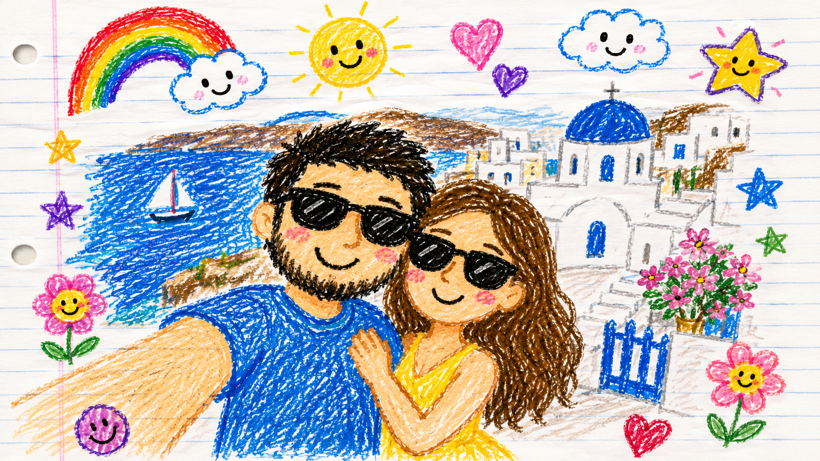 Cute School Notebook Drawing Style