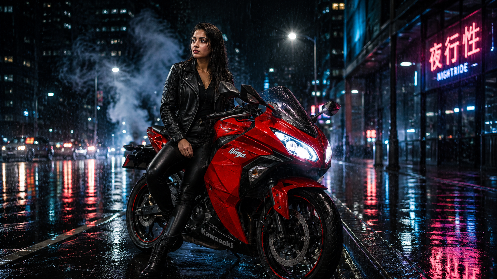 Rainy Street Racing Poster Prompt