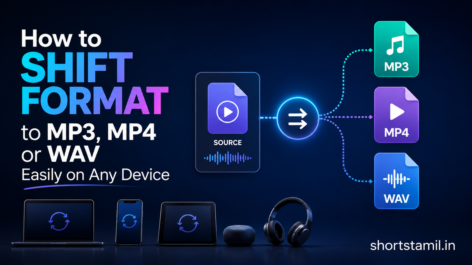 How to Shift Format to MP3, MP4 or WAV Easily on Any Device