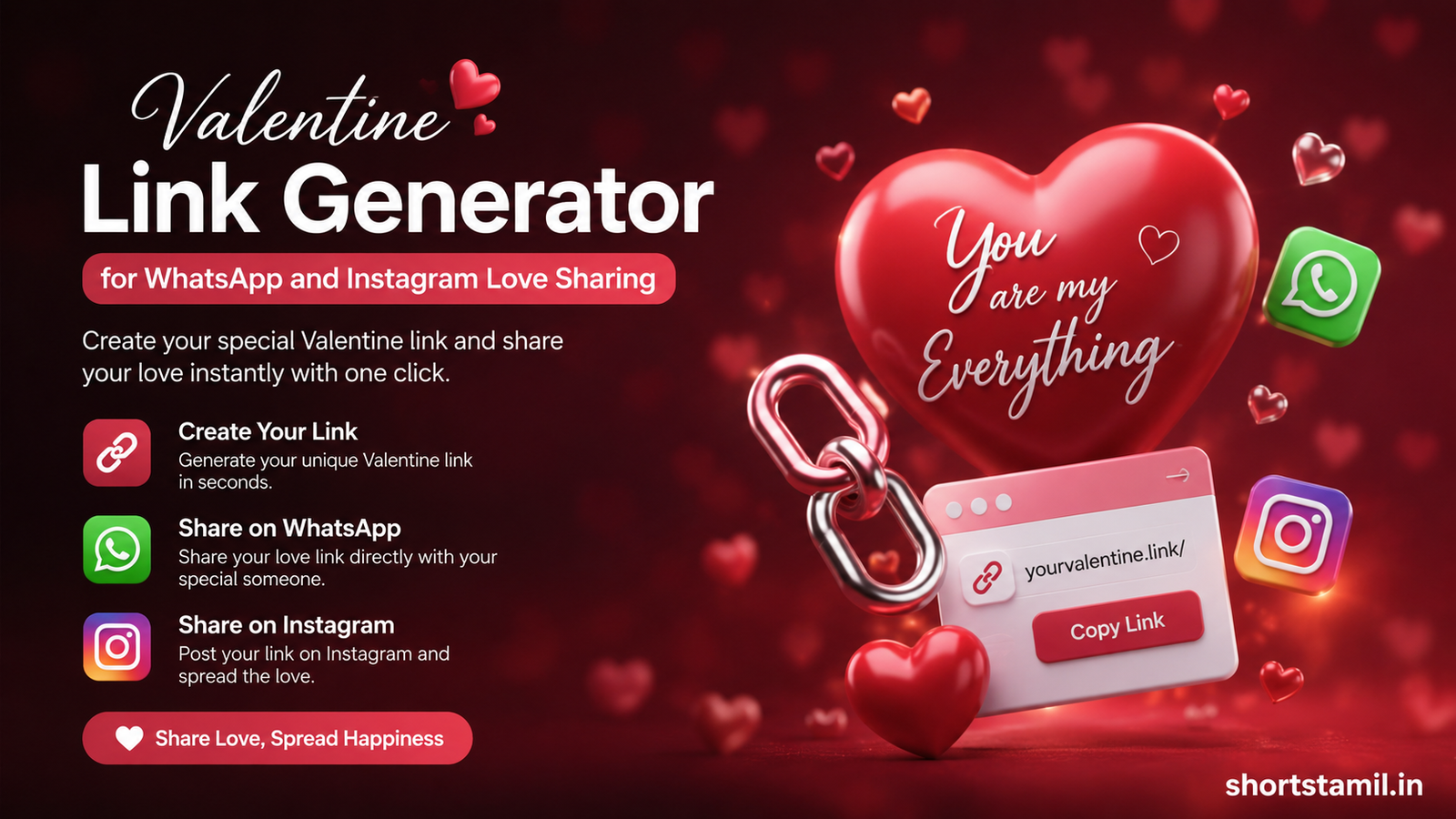 Valentine Link Generator for WhatsApp and Instagram Love Sharing