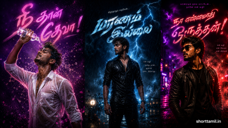 Cinematic Tamil Movie Style Digital Poster of a Young South Indian Man