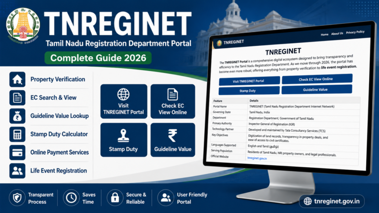 How to Use TNREGINET Portal for Encumbrance Certificate and Guideline Value Search 2026
